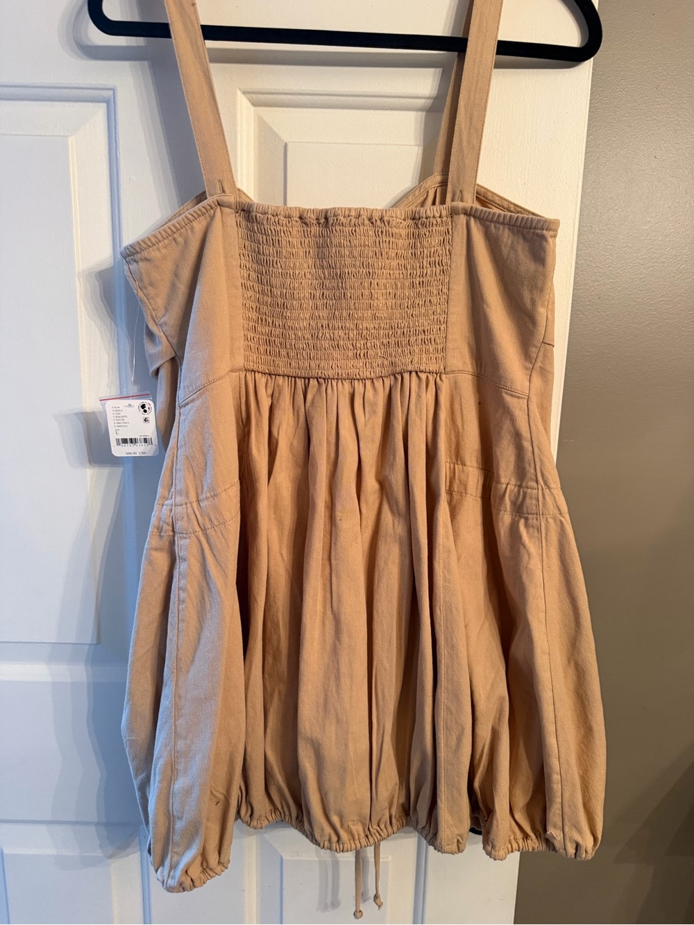 Free People Biscotti Tan Button-Front Drawstring Tank - Picture 9 of 10